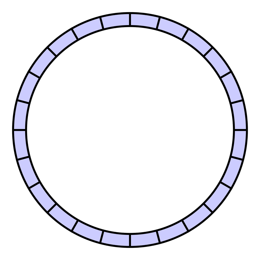 A ring divided into 24 equal slots